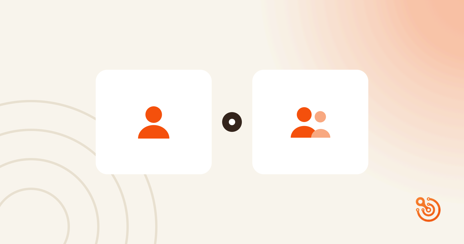Illustratie van een enkele persoon tegenover een team, symbool voor de keuze tussen SEO zelf doen of uitbesteden