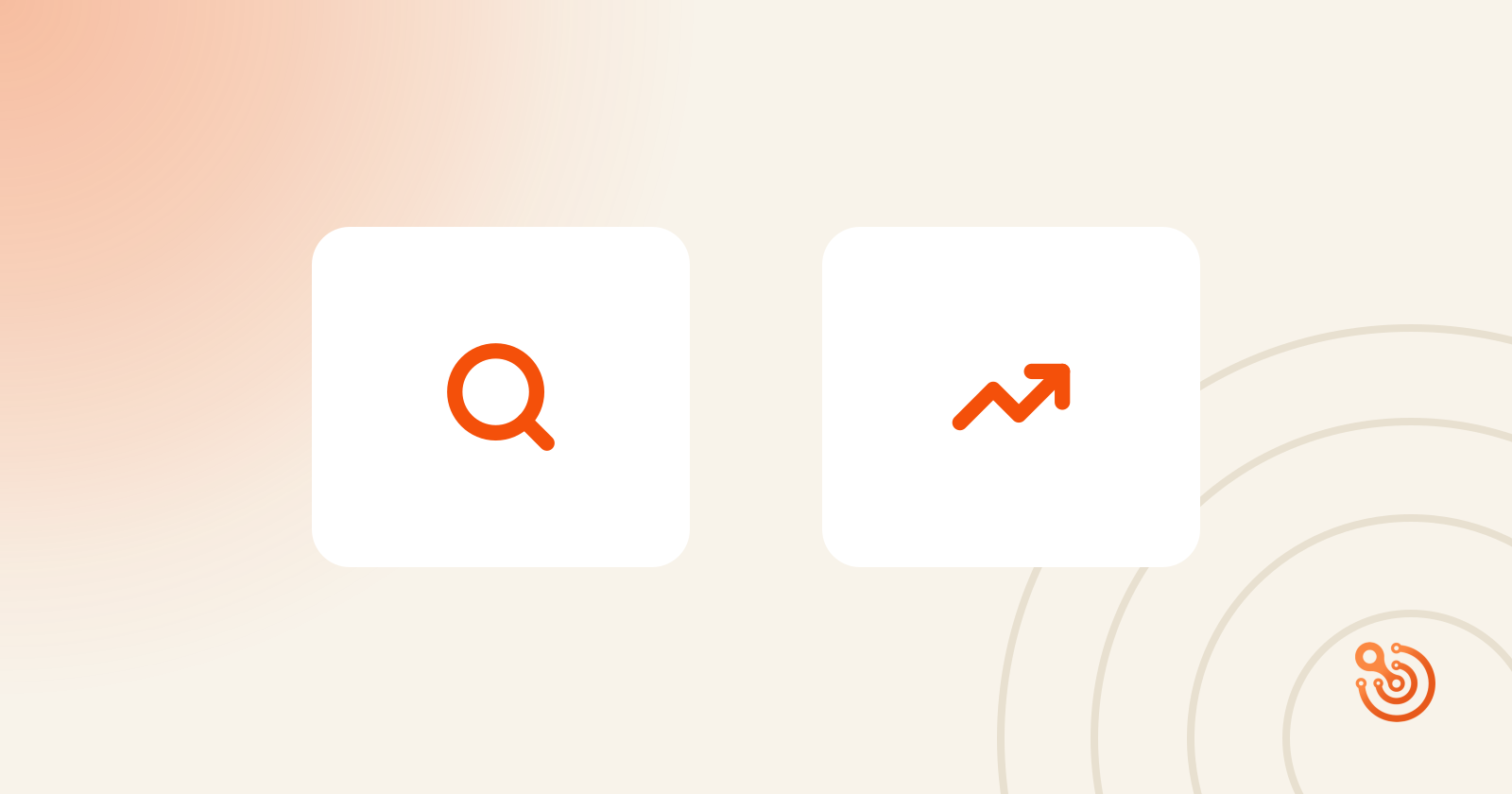 Zoekicoon en stijgende grafiek als symbool voor meer klanten via Google en het omzetten van vindbaarheid in omzet