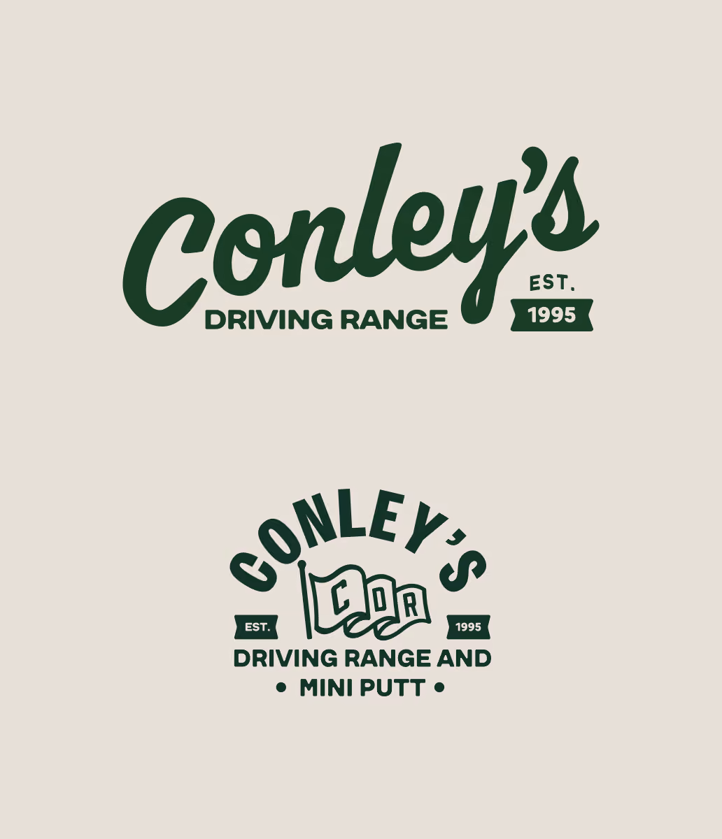 Conley's Golf logo on a branded background