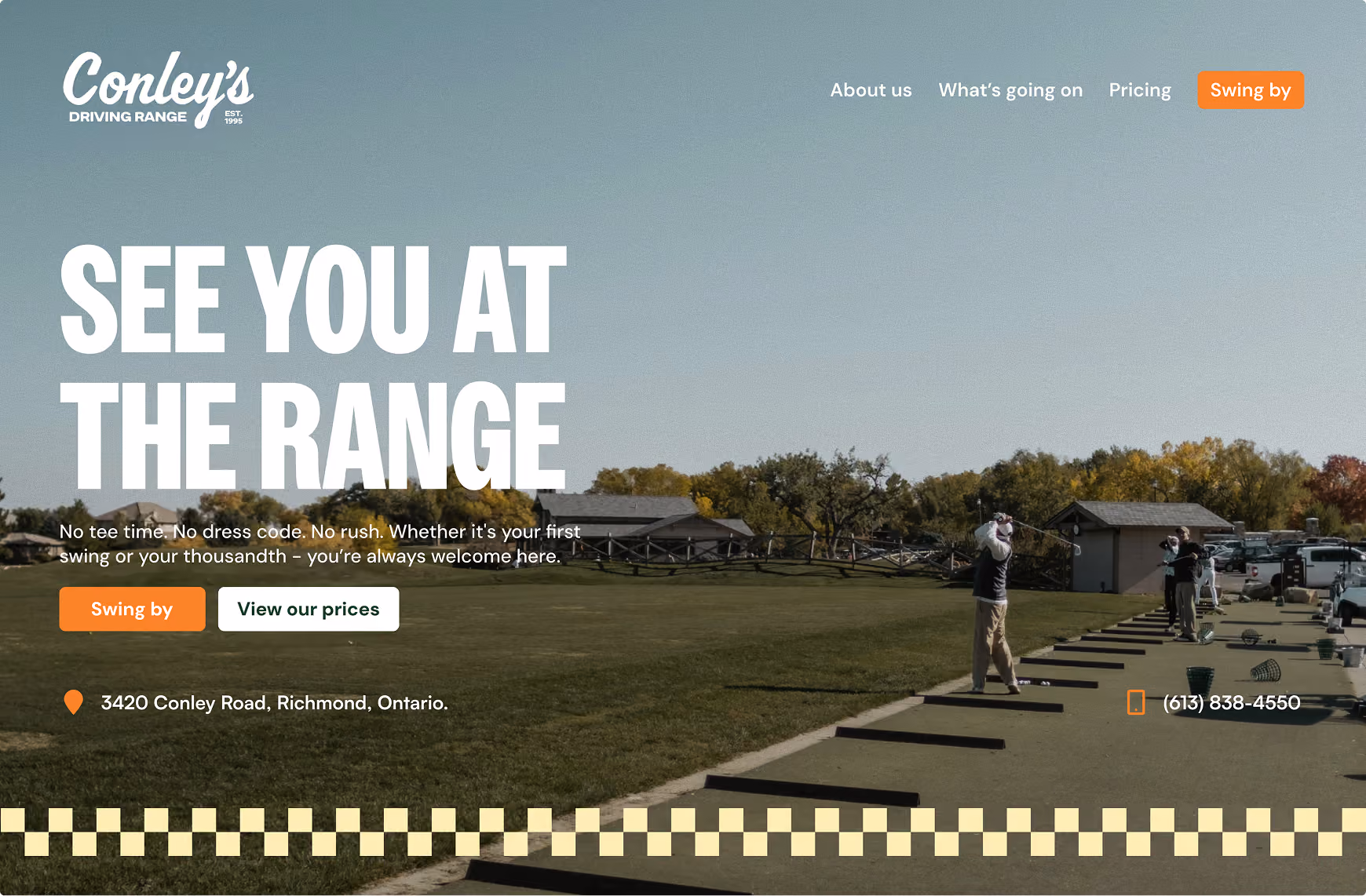 Conley's Golf website homepage design