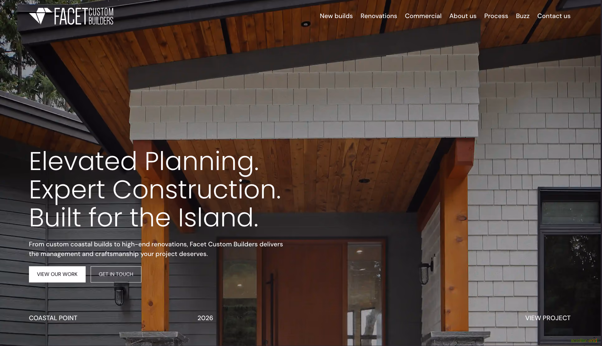 Facet Custom Builders website preview
