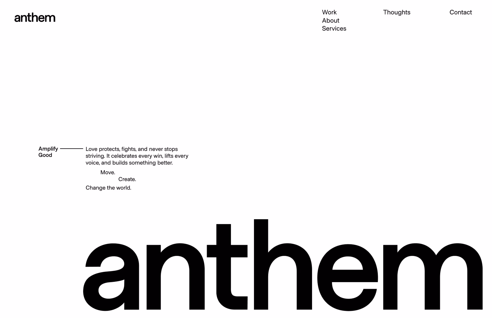 Anthem Creative website homepage