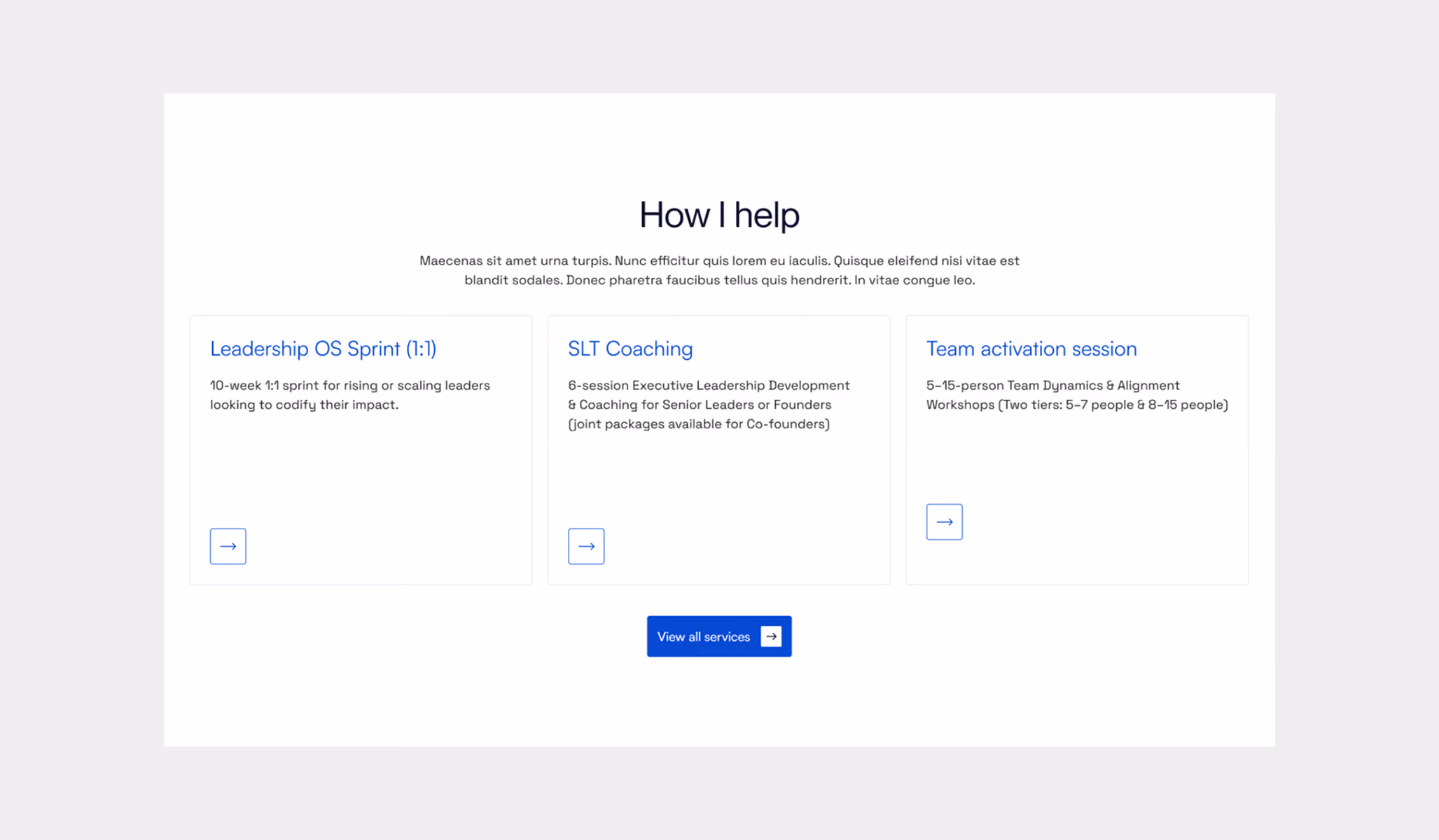 Eva Kutzler website page design