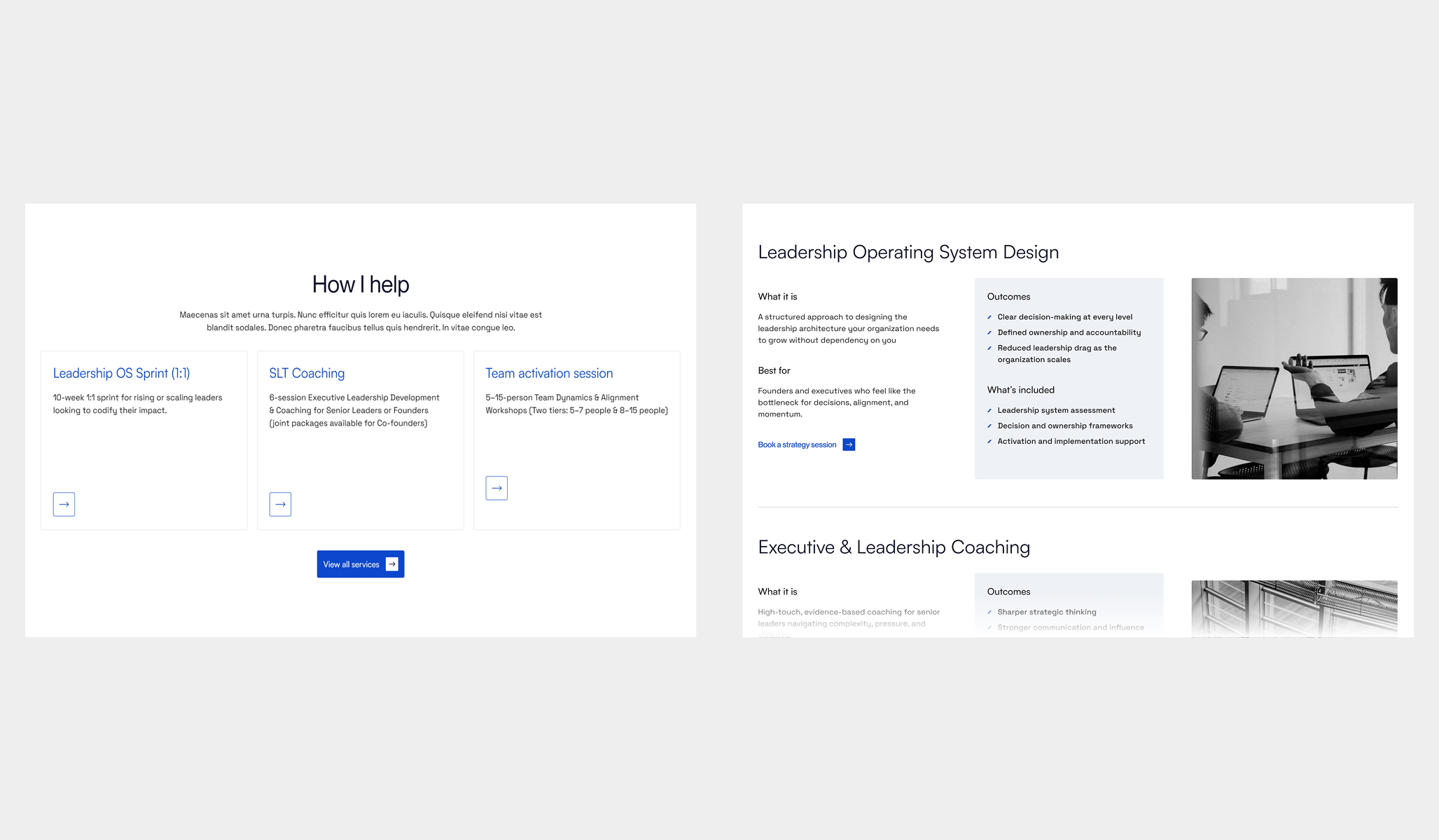 Eva Kutzler website page design