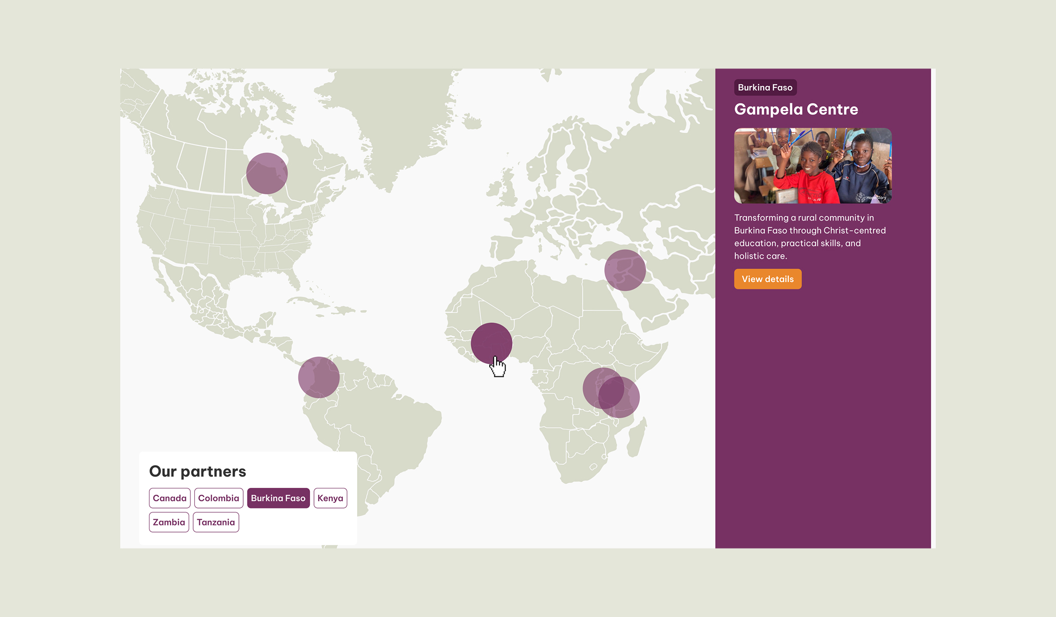 Hope Story website page design