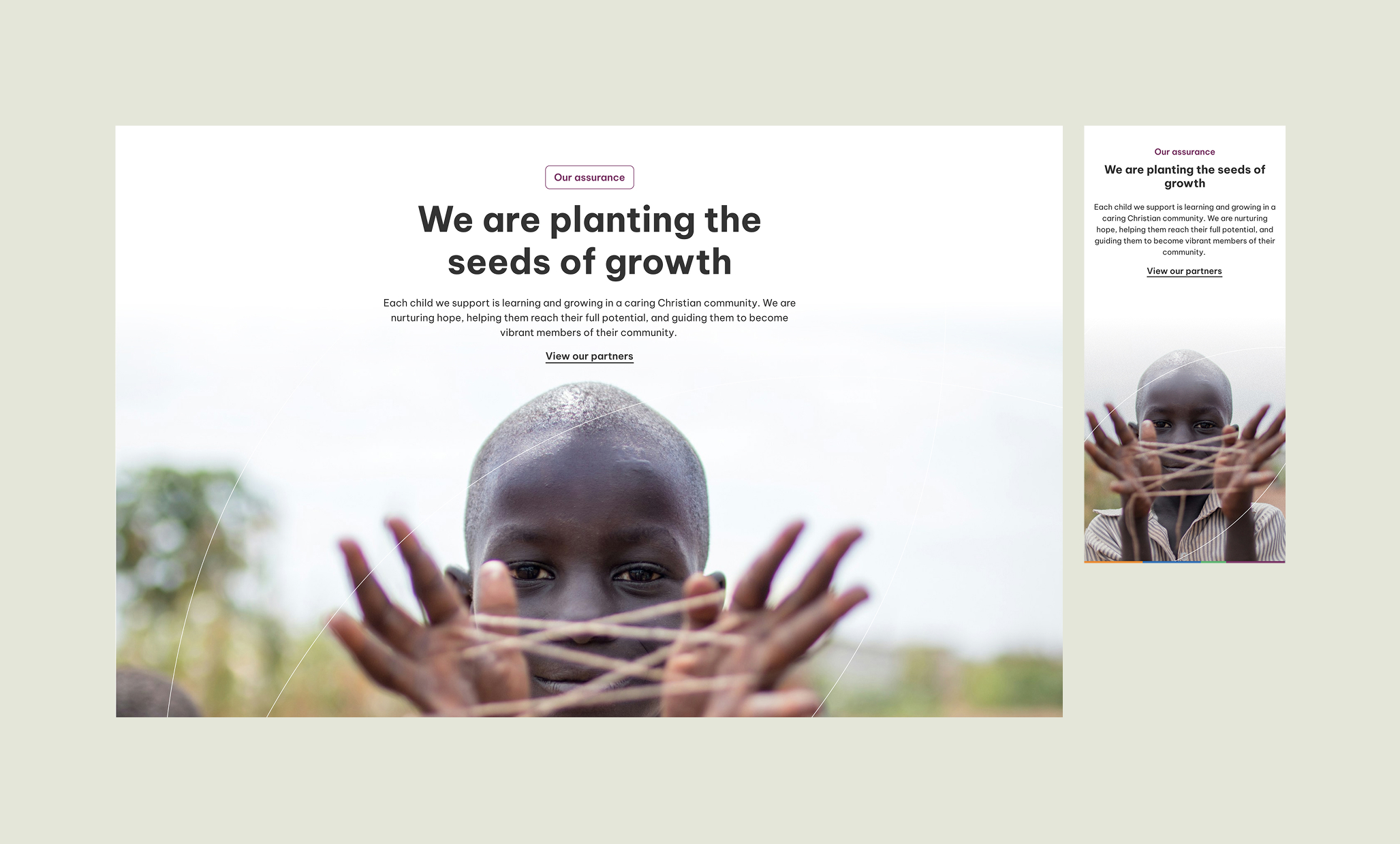 Hope Story website homepage design