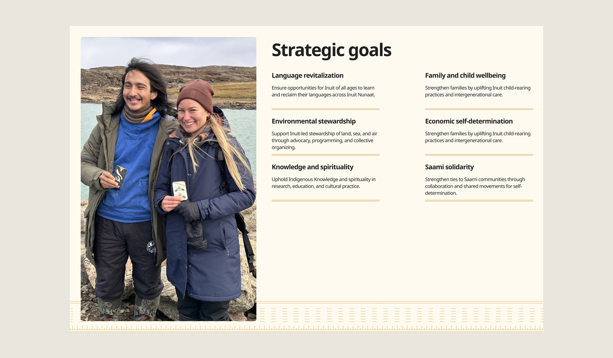 Inuit Nunaat Foundation website page design
