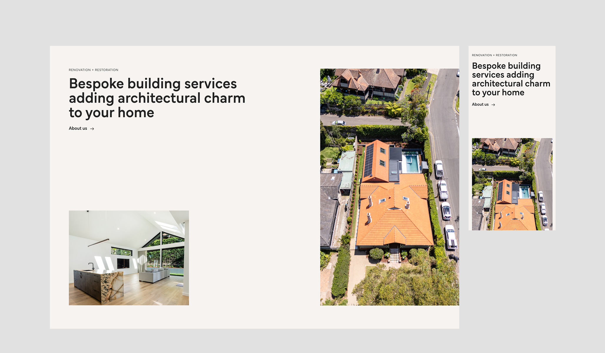 Ridgeline Construction website homepage design