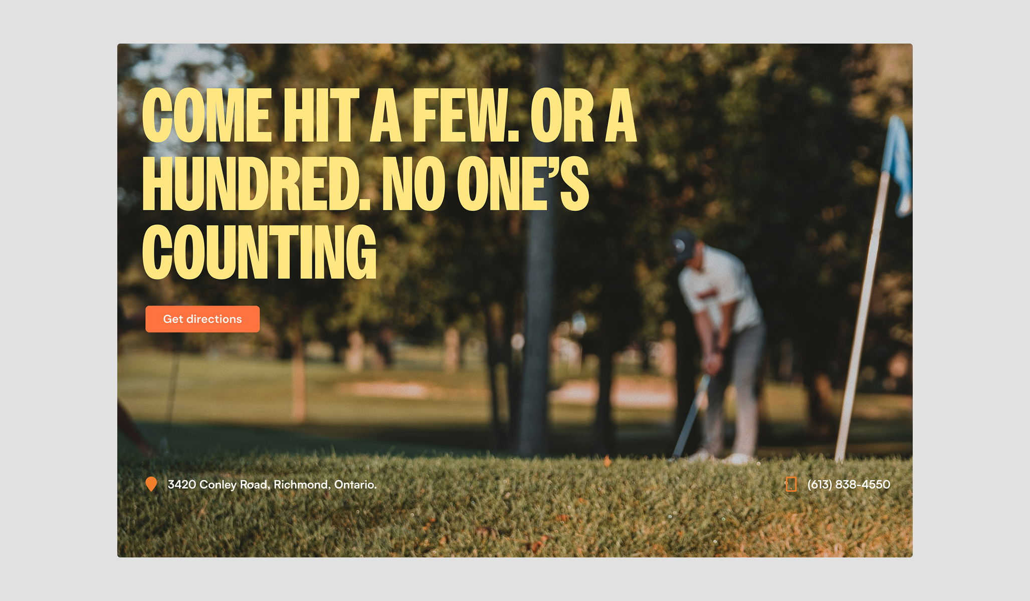 Conley's Golf website page design