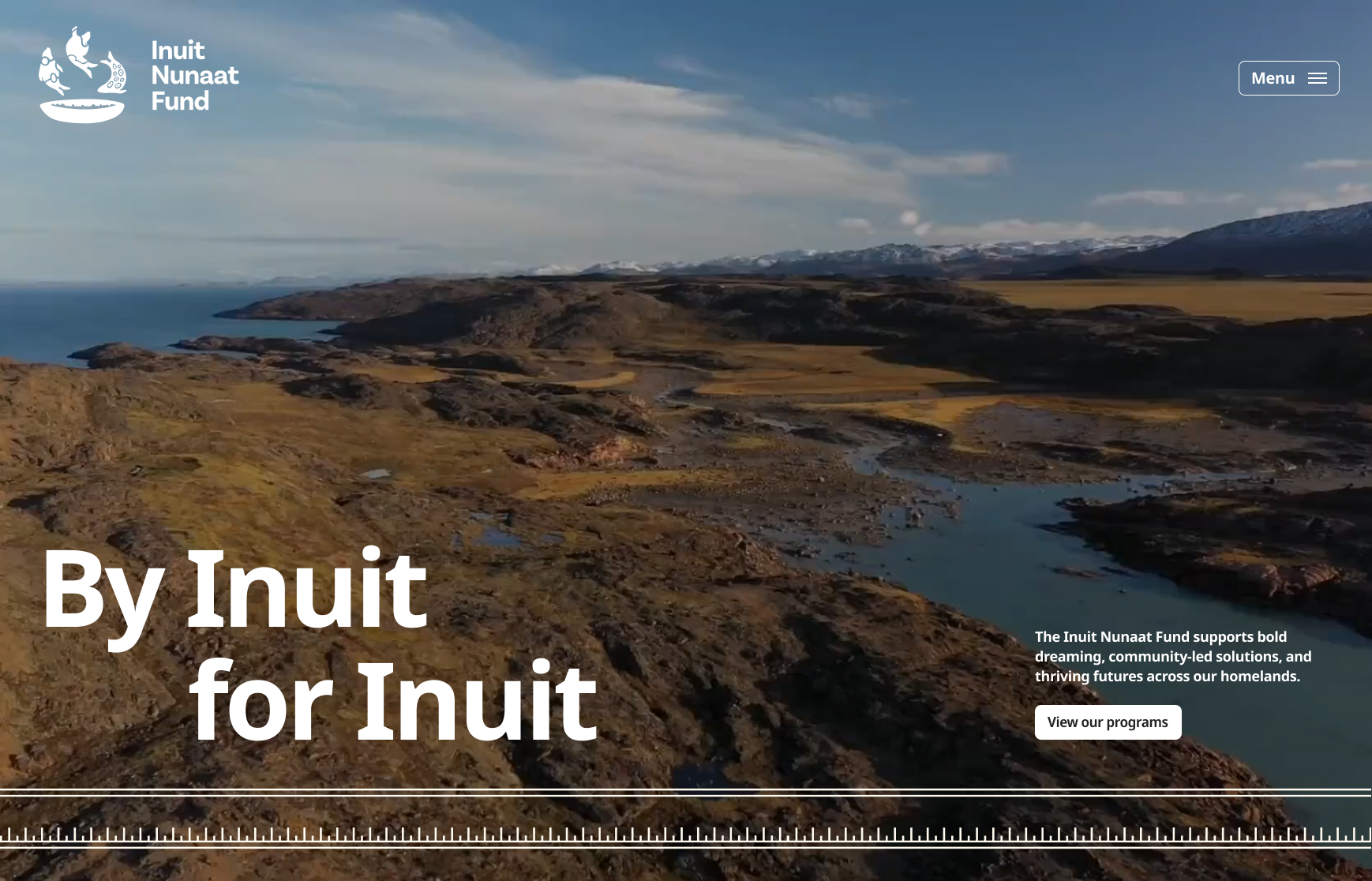 Inuit Nunaat Fund website design highlighting Inuit heritage