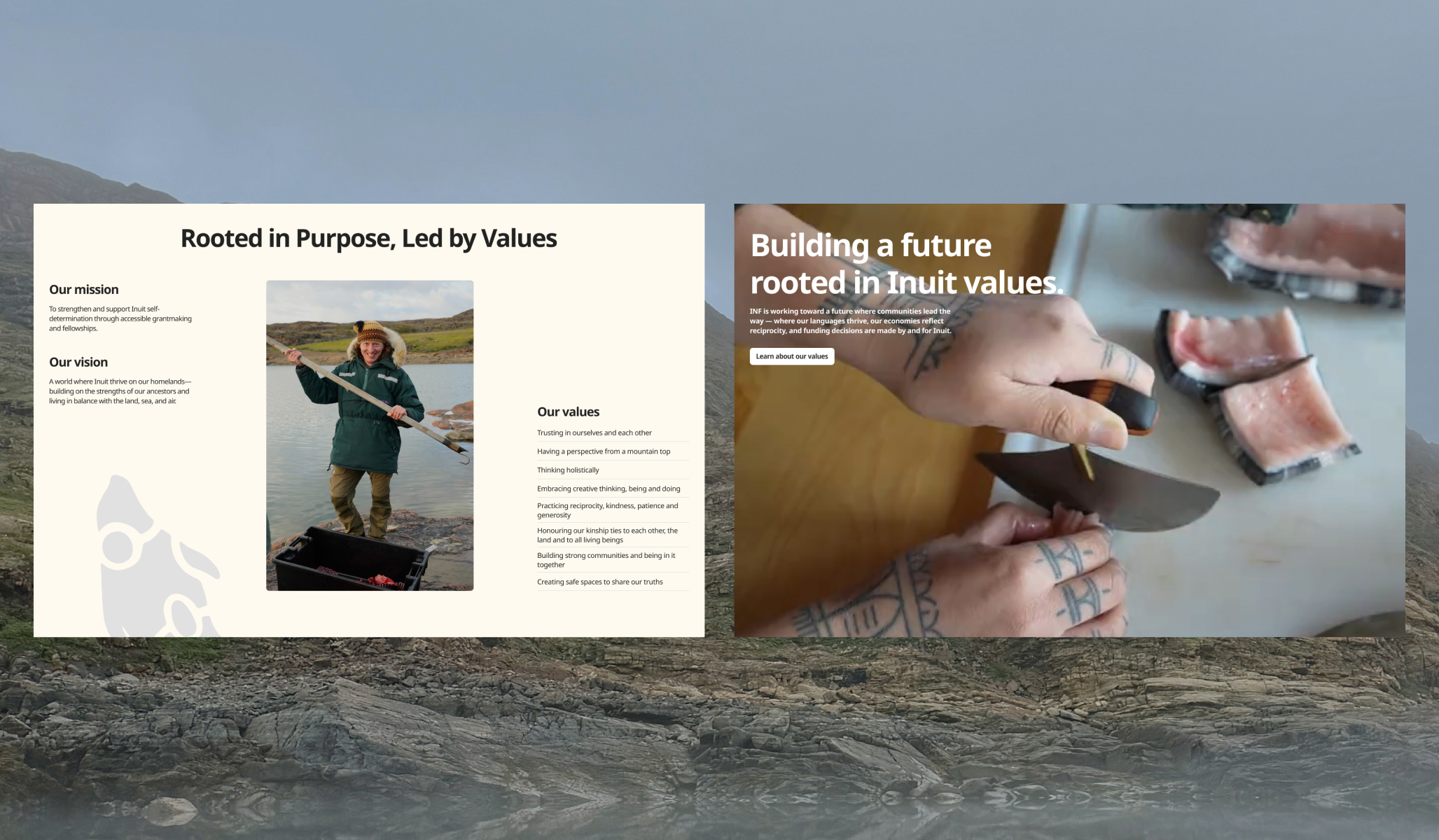 Inuit Nunaat Fund website page design