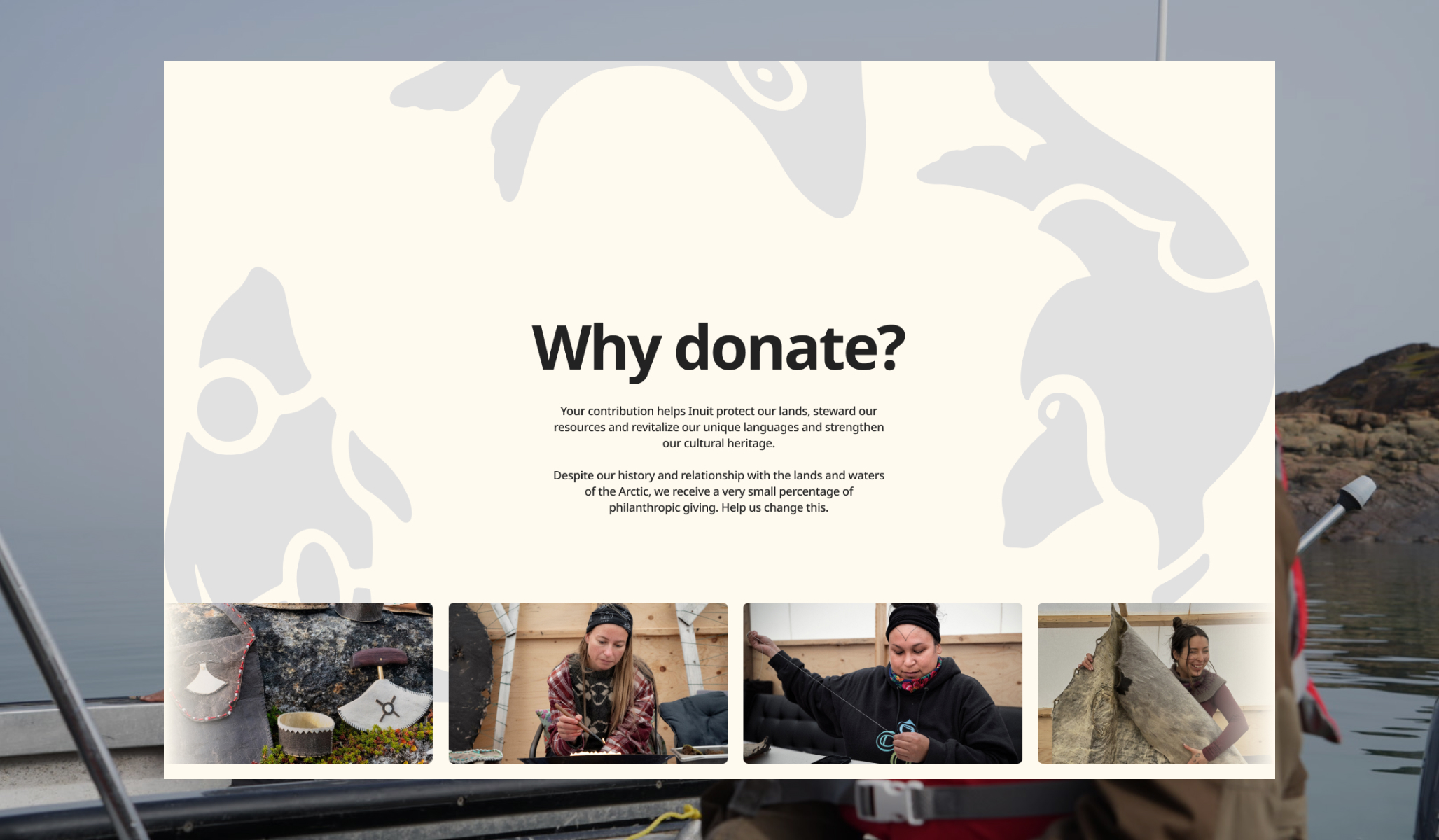 Inuit Nunaat Fund website homepage design