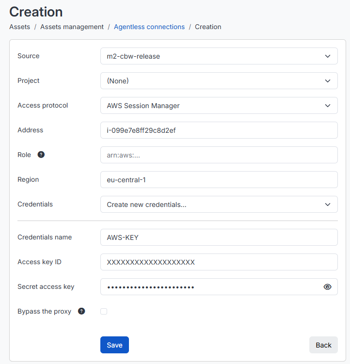 agentless connections creation