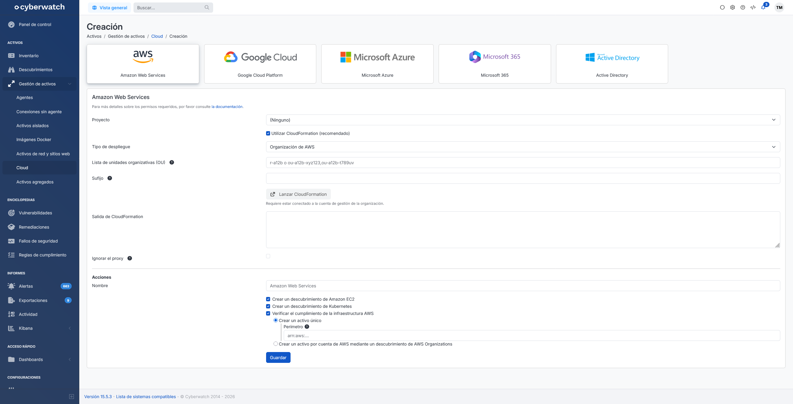 integracion nativa con aws cloudformation