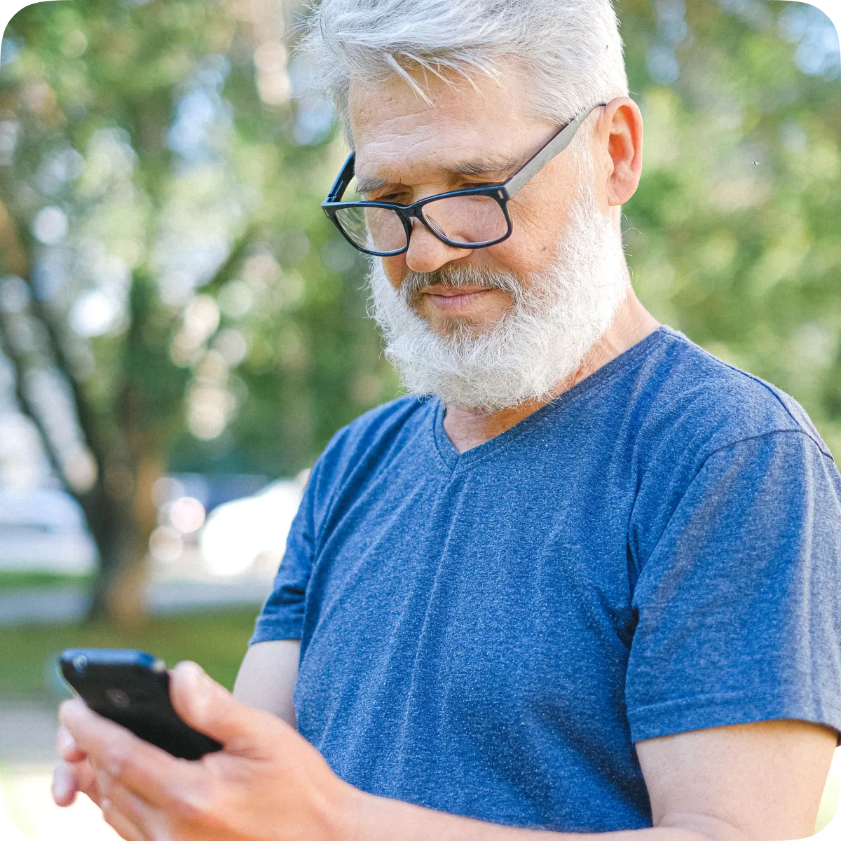 Customer using a smartphone