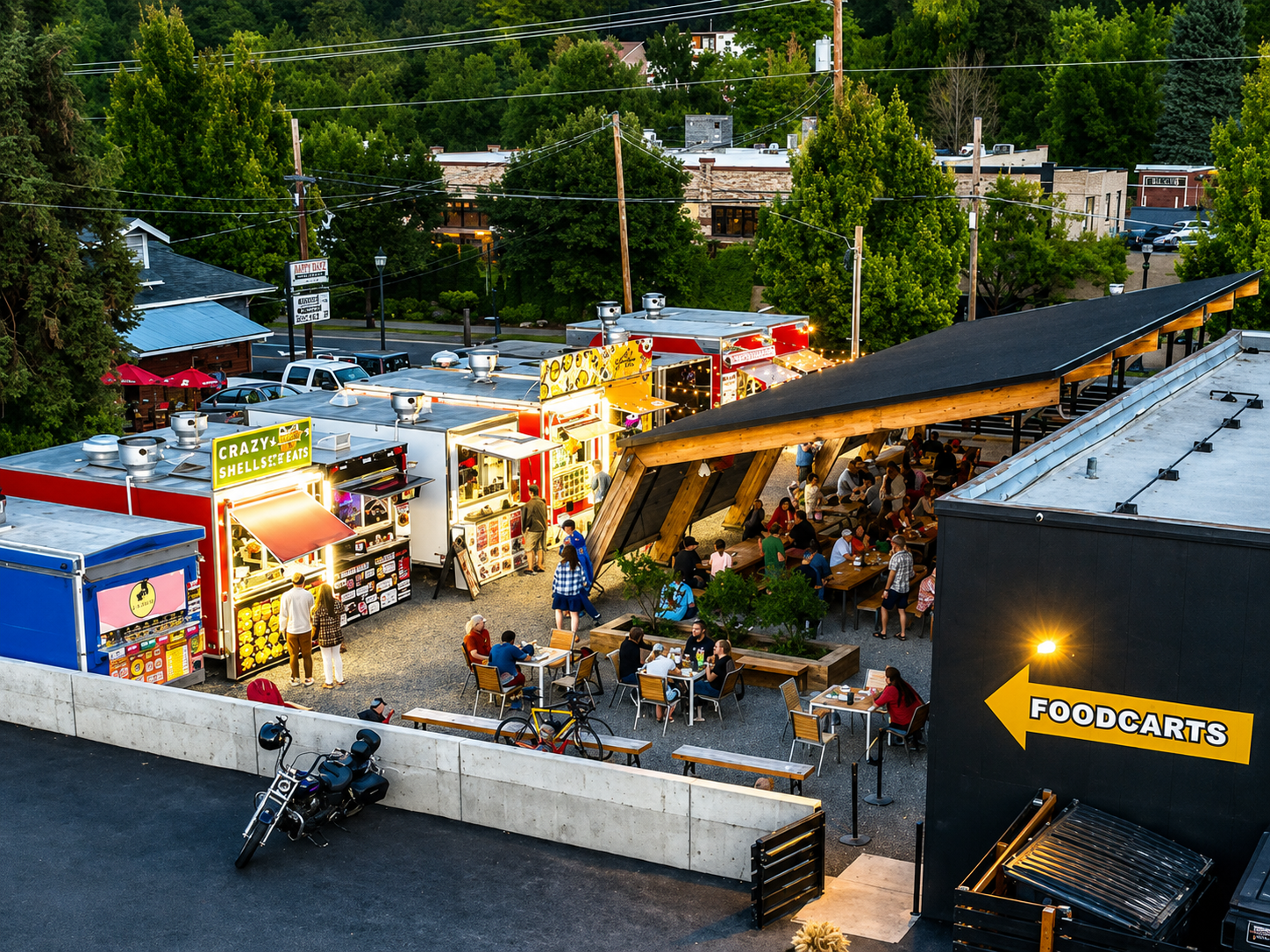 Corner 14 Food Carts stock image