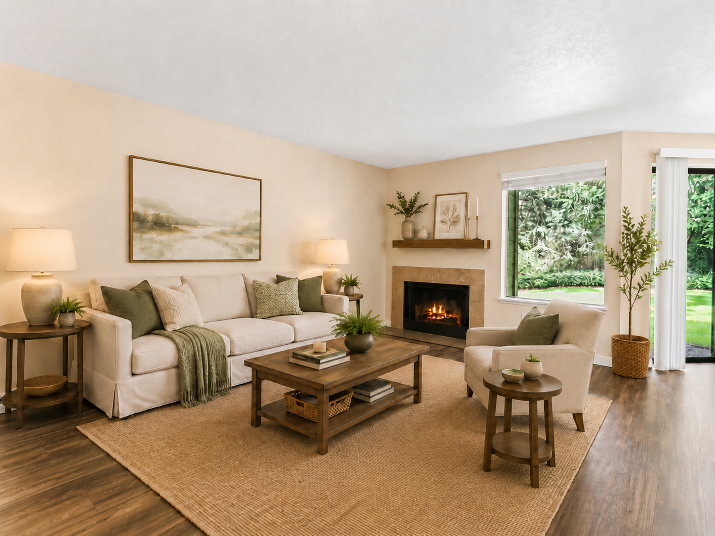 Living room with seating and decor