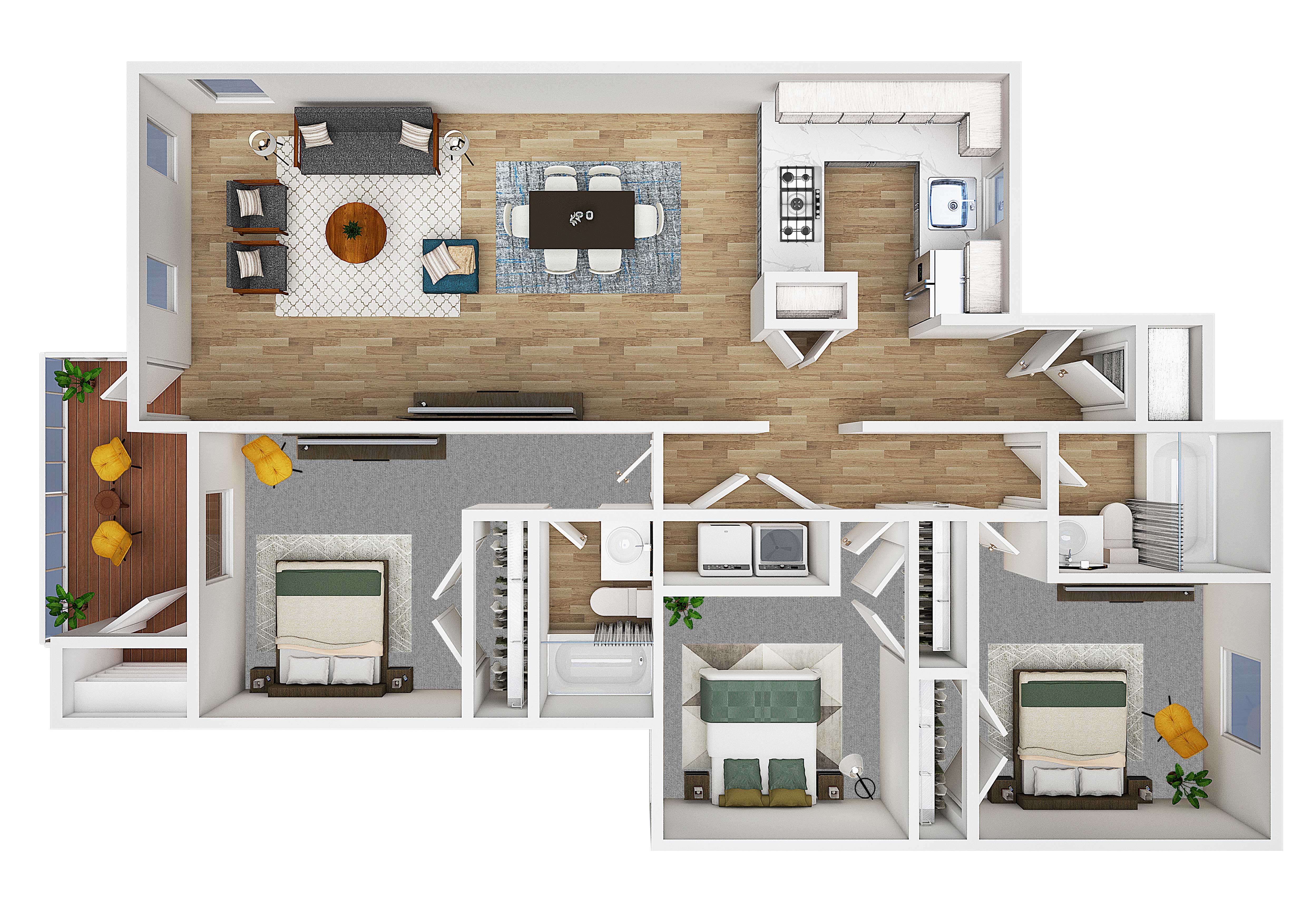 3 bed 2 bath floor plan layout