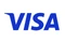 Visa credit card logo in blue font.