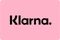 Klarna logo in black text on a pink background.