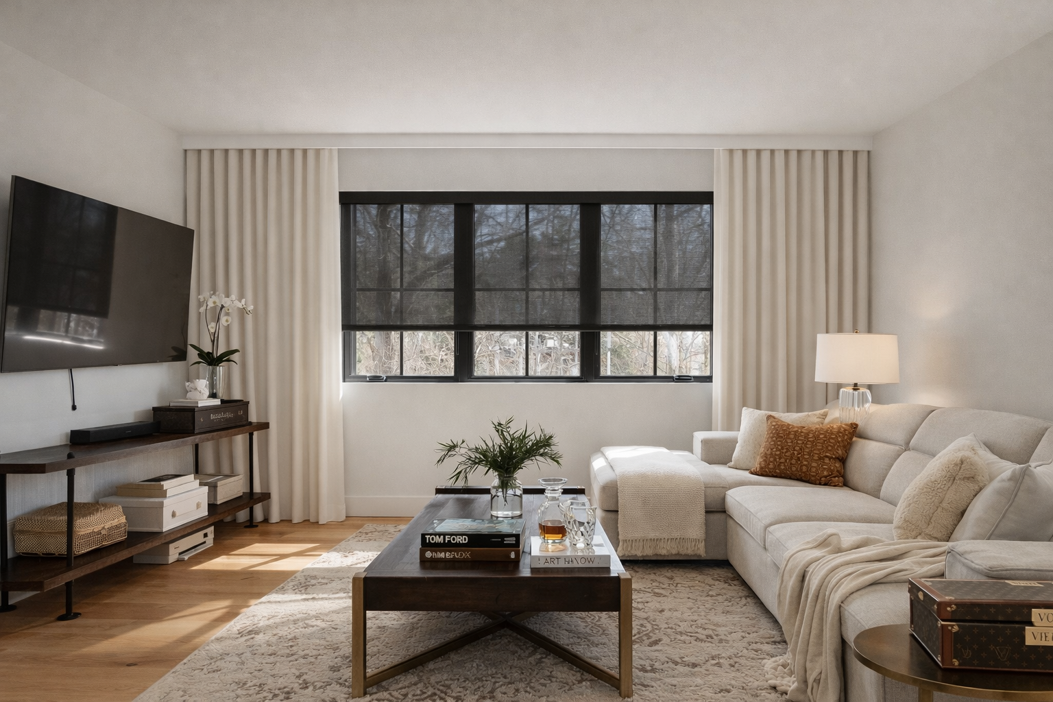 Toile à rouleau sur mesure, grande fenêtre