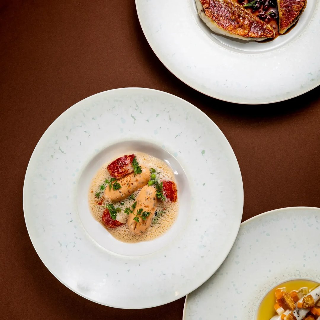 Trois assiettes signature du restaurant Pavyllon Lyon