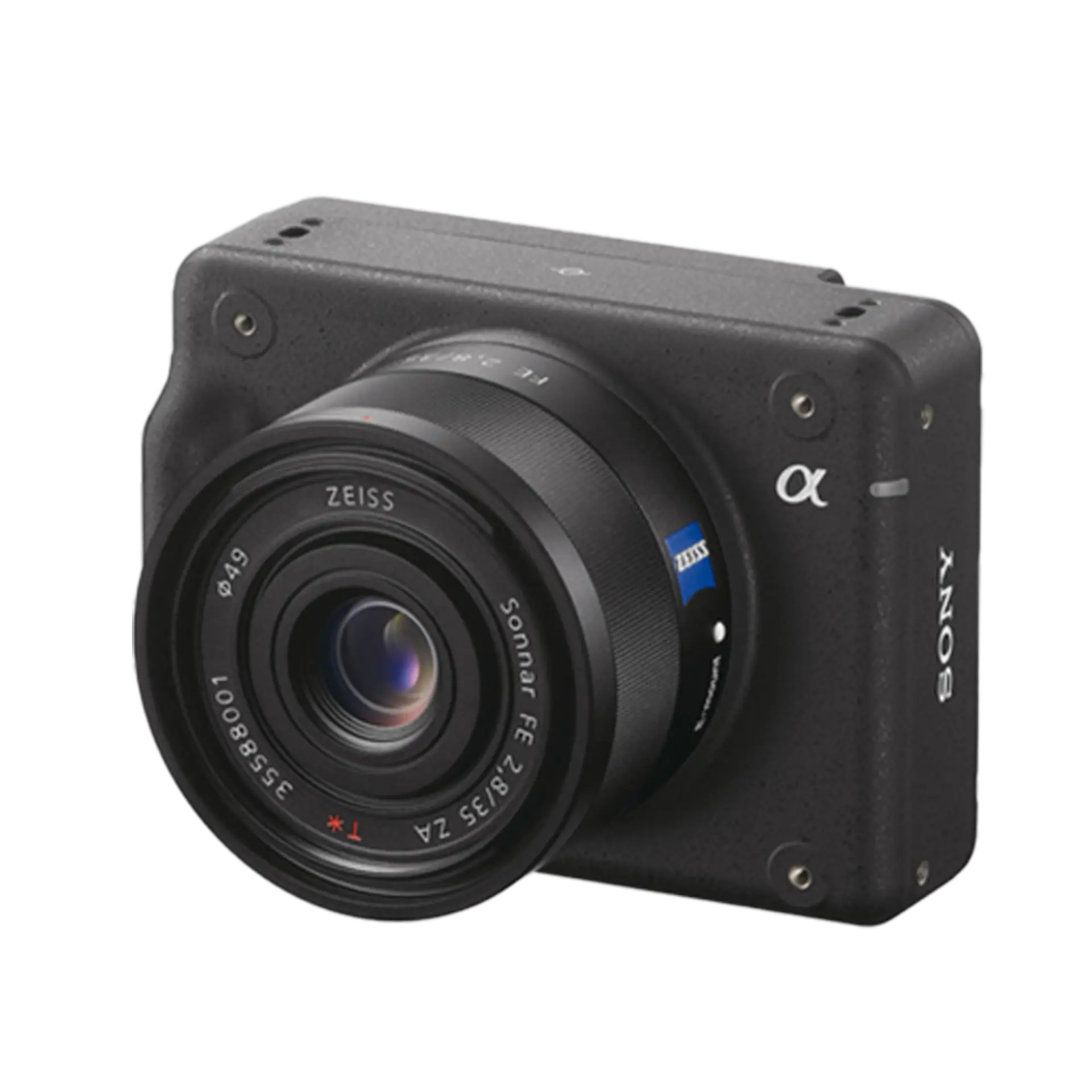 Sony ILX-LR1 RGB camera — compact black body fitted with a Zeiss 35 mm lens
