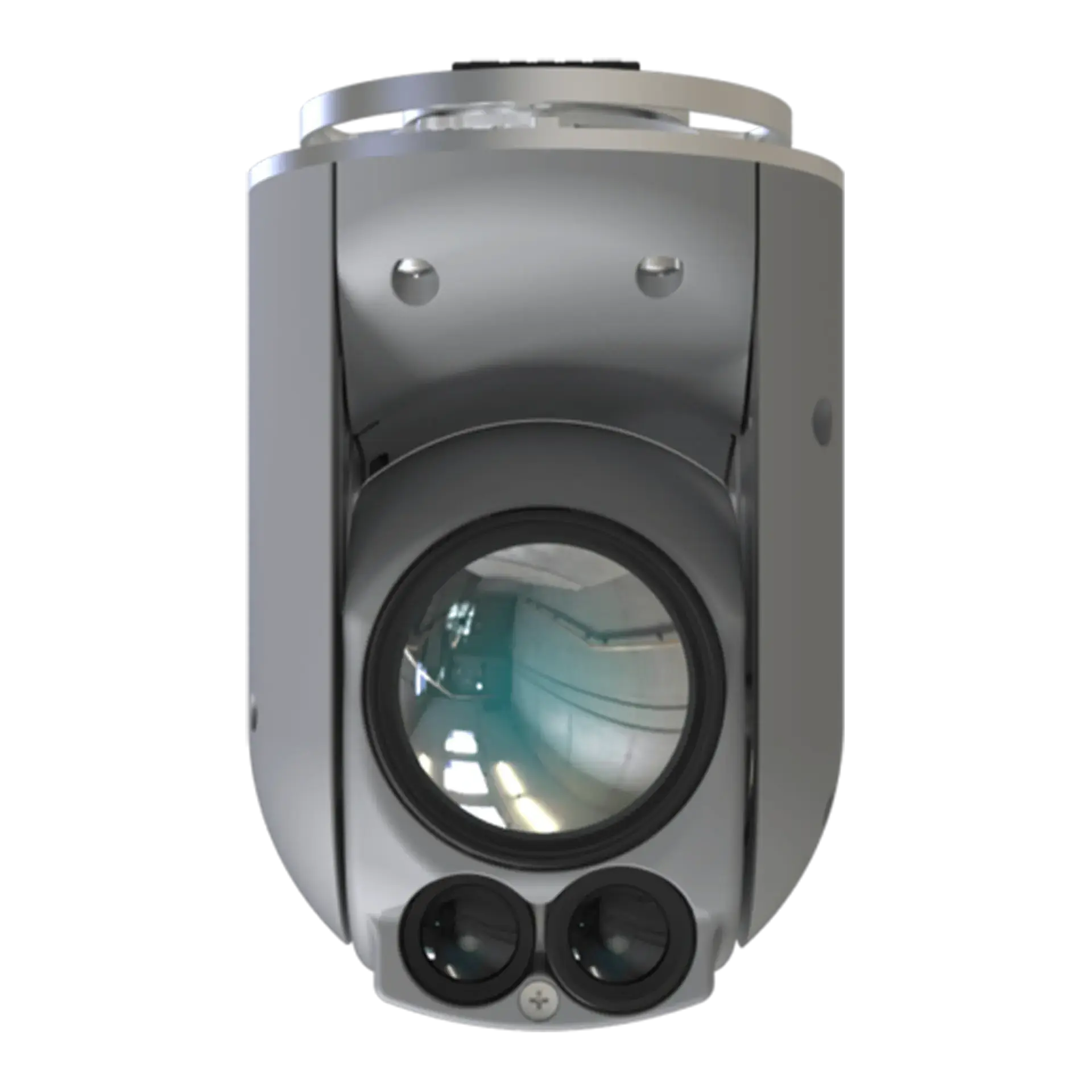 Camera Pack RTS5 — grey gimbal with a large spherical main lens and a paired sensor housing above