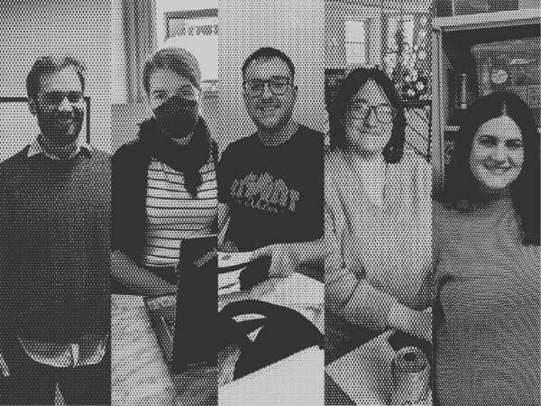 5 images side by side of Connect the Dots team members