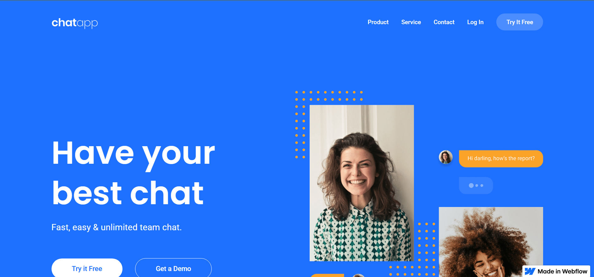 Preview thumbnail of the Chat App concept homepage design