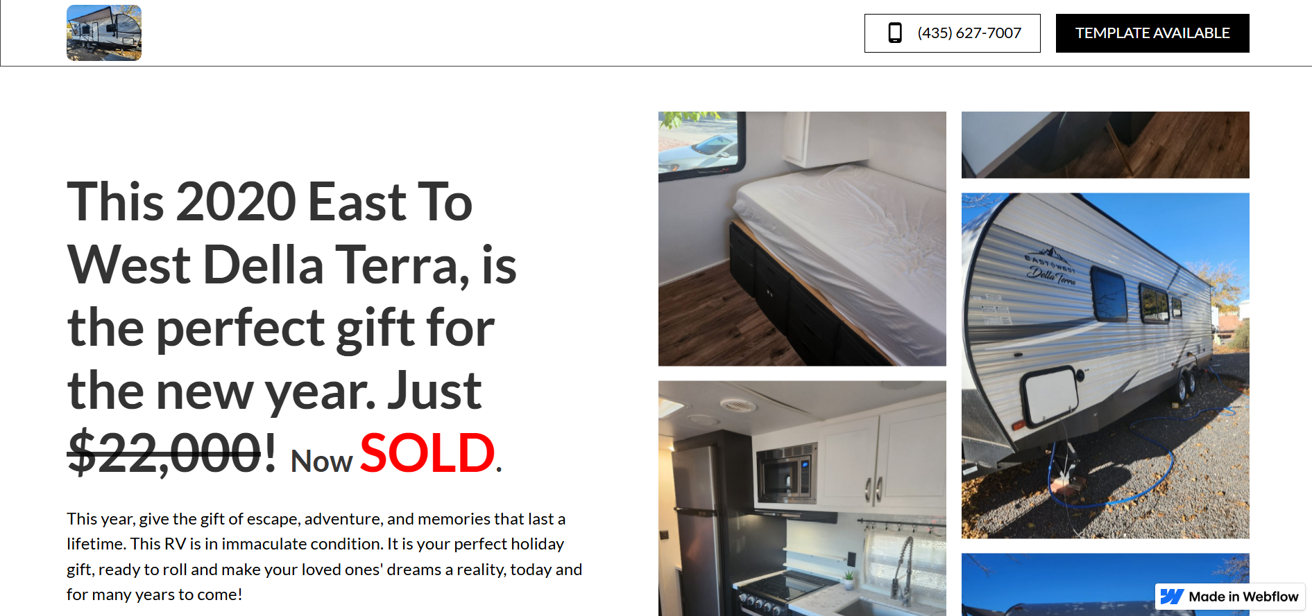 Preview thumbnail of the 2020 East to West Della Terra travel trailer sale landing page