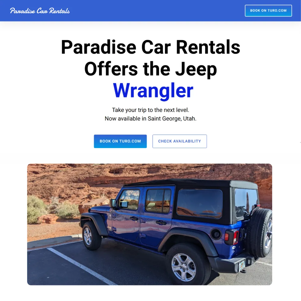 View the Paradise Car Rentals website case study