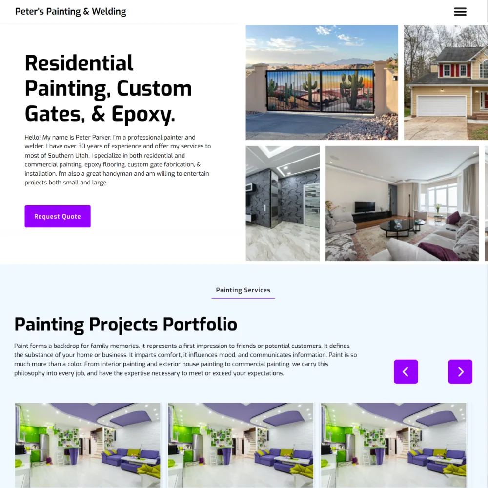 View the Peter's Painting & Welding website case study