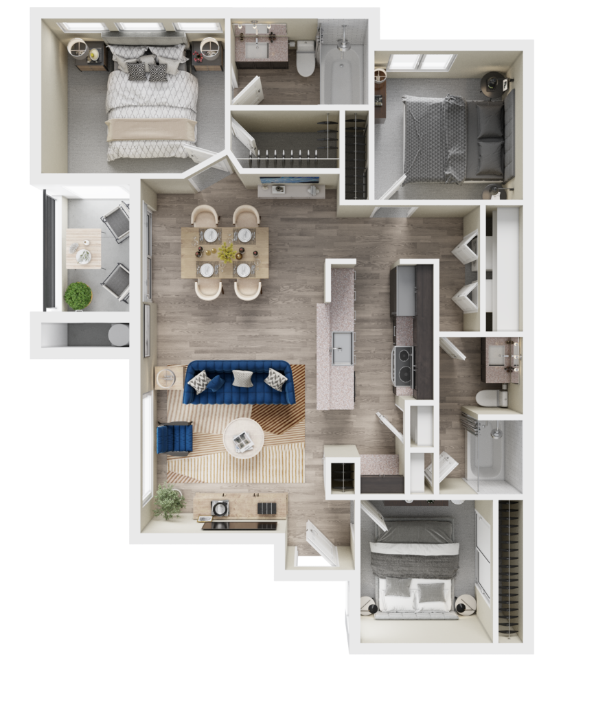 3 Bed / 2 Bath, 1321 sq. ft.
