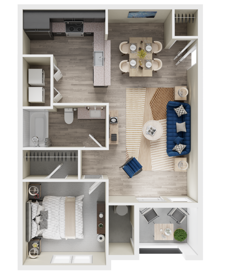 1 Bed / 1 Bath, 800 sq. ft.