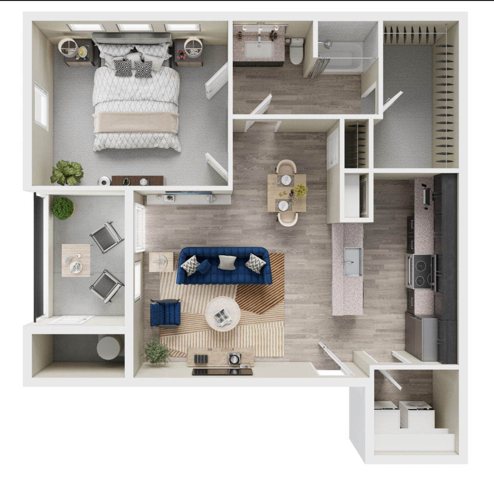 1 Bed / 1 Bath, 839 sq. ft.