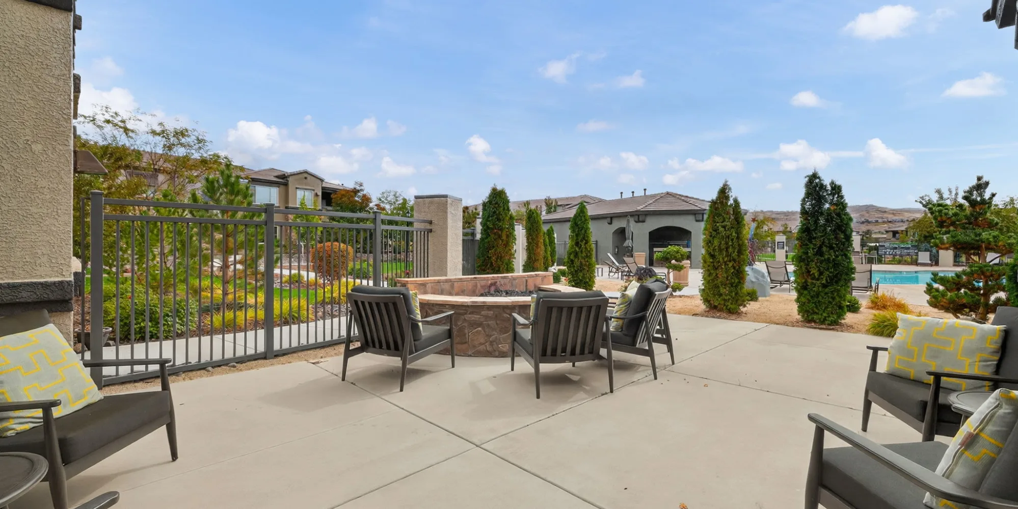 Pool and outdoor seating area
