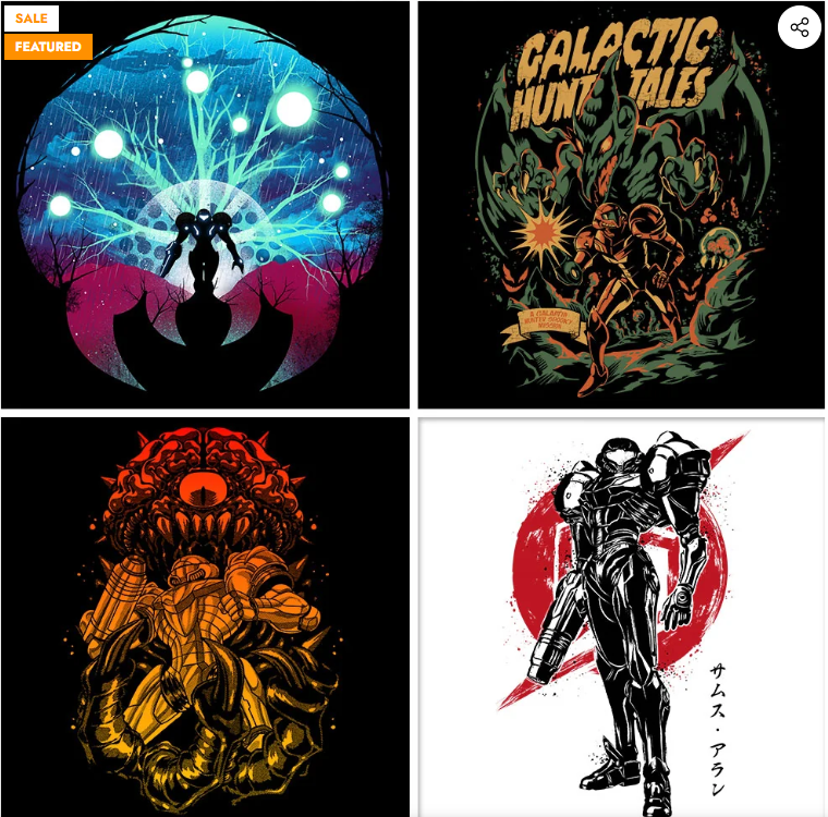 Entire Zebes Collection - four Metroid Samus Aran designs