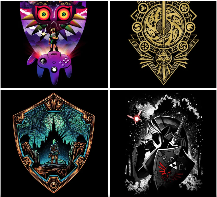Entire Hylian Collection - four Zelda-inspired designs
