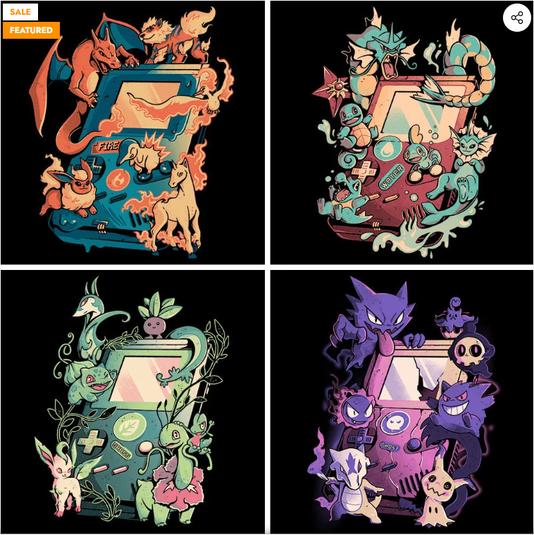 Entire Kanto Collection - retro-arcade Pokemon designs