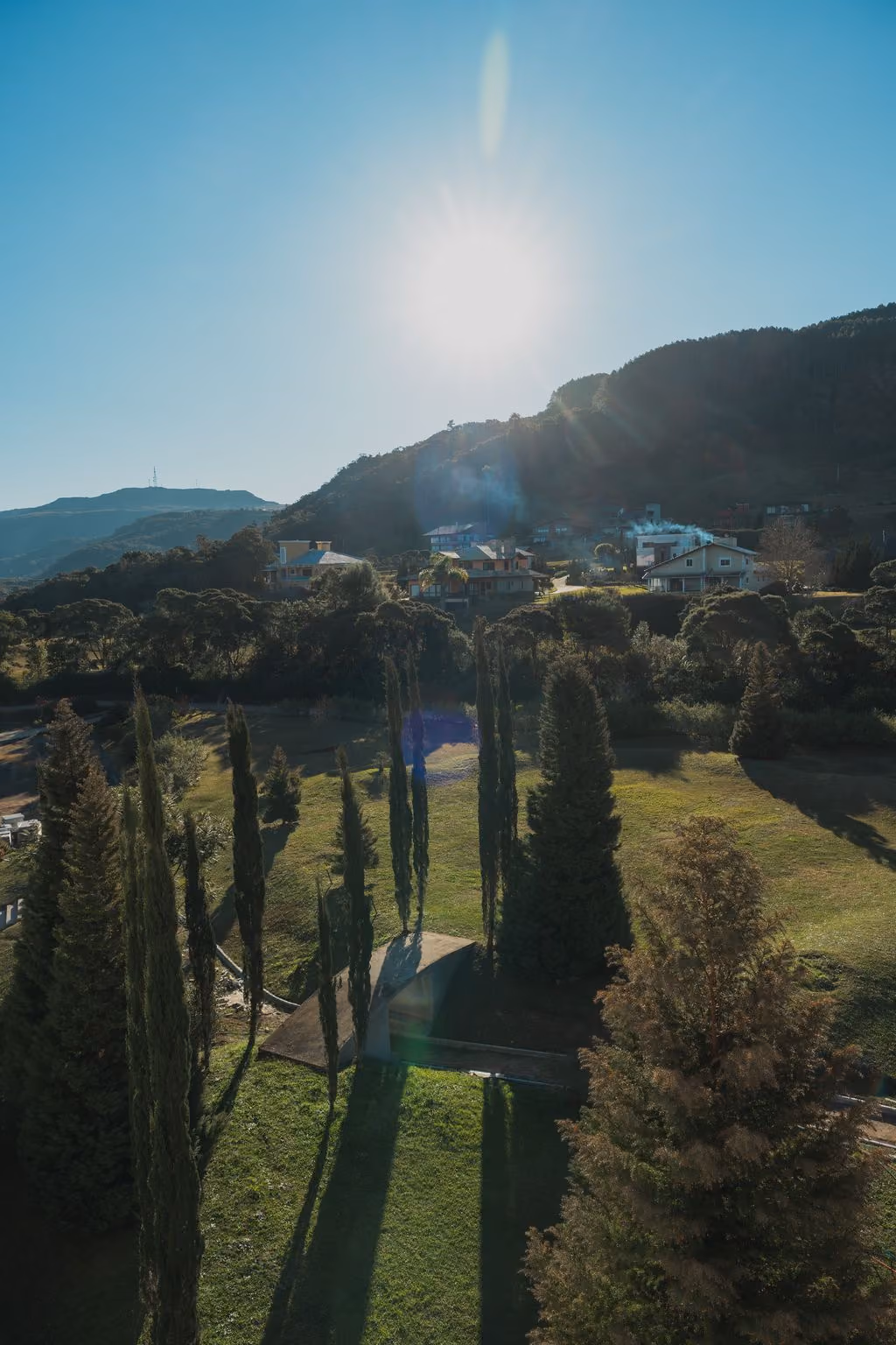 Lago de 100.000 m² do Montissi Resort ao amanhecer, Rancho Queimado/SC