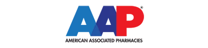 AAP logo featuring blue, purple, and red abstract shapes with black text below.