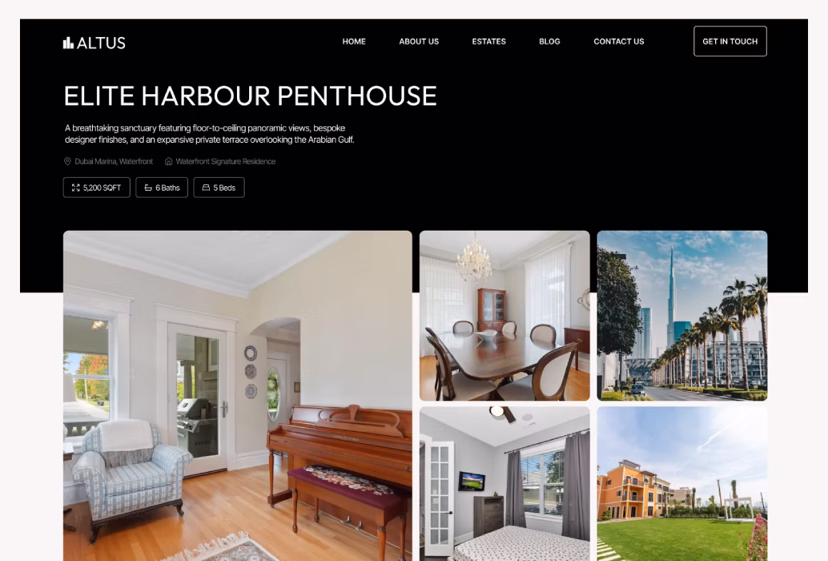 Altuss — Luxury Real Estate Webflow Template