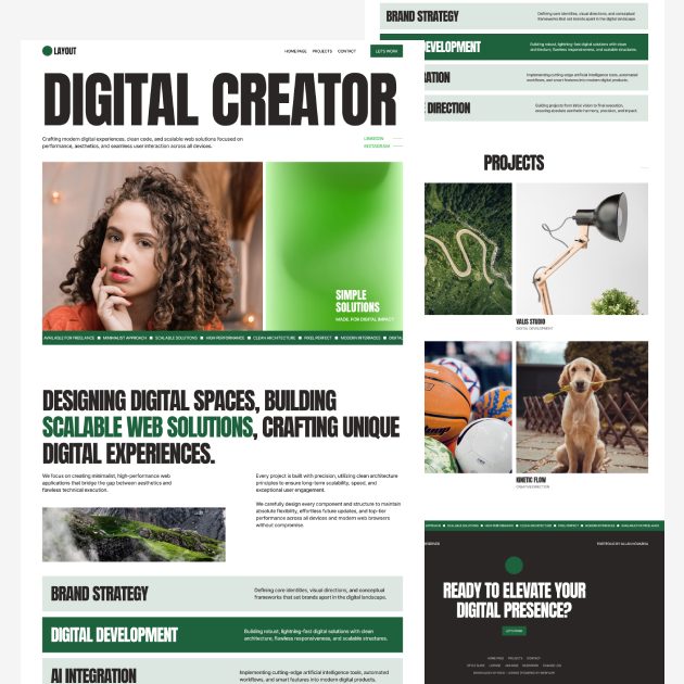 Layout - Free Minimalist Portfolio Webflow Template