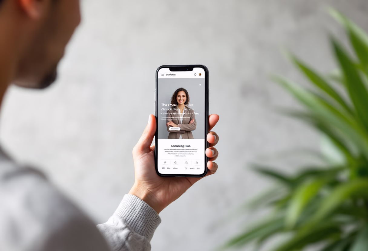 [digital project] image of website on a mobile device (for a consulting firm)