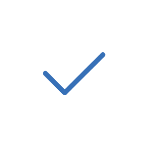 Blue check mark icon on a transparent background.