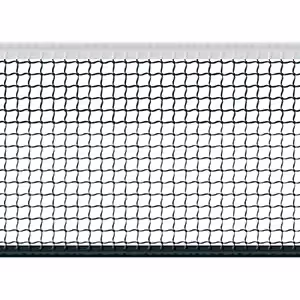 A close up view of a tennis net.