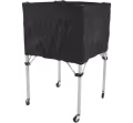A black trolley with wheels
