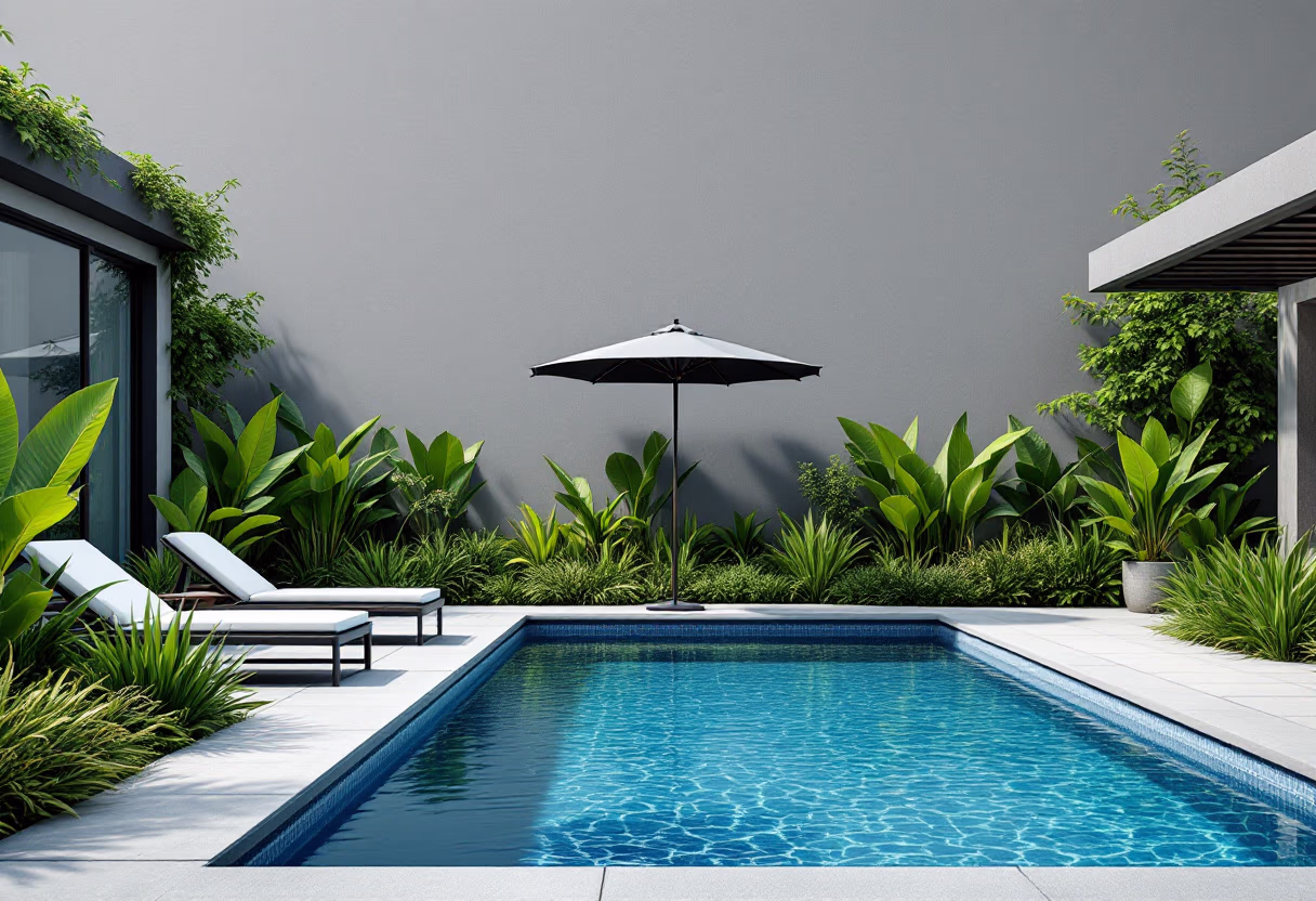 image of a landscaped pool area