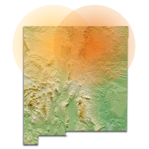 Map of New Mexico showing regions served by Mumm Engineering & Hydrology